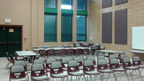 Photograph of the interior of the Brightwood Branch library Community Room