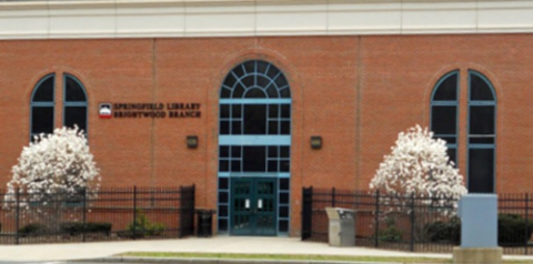 Photograph of the exterior of the Brightwood Branch library building