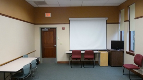 Photograph of the interior of the Sixteen Acres branch library community room
