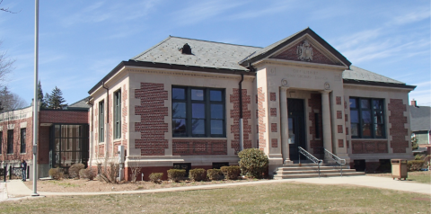 Photograph of the exterior of the Indian Orchard library branch