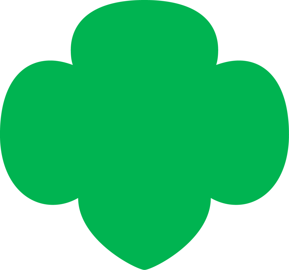 Girl Scouts official logo- green trefoil 